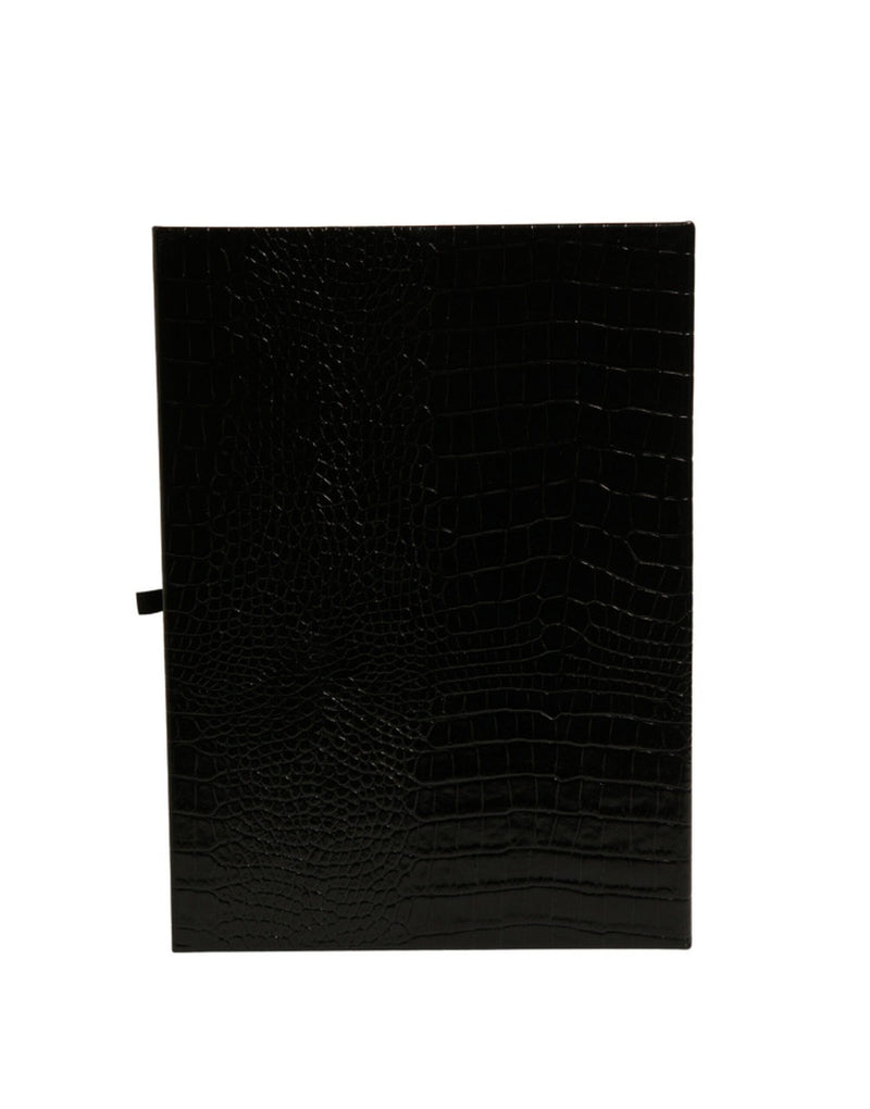 Porte-plaque élégant en cuir noir avec logo Dolce &amp; Gabbana