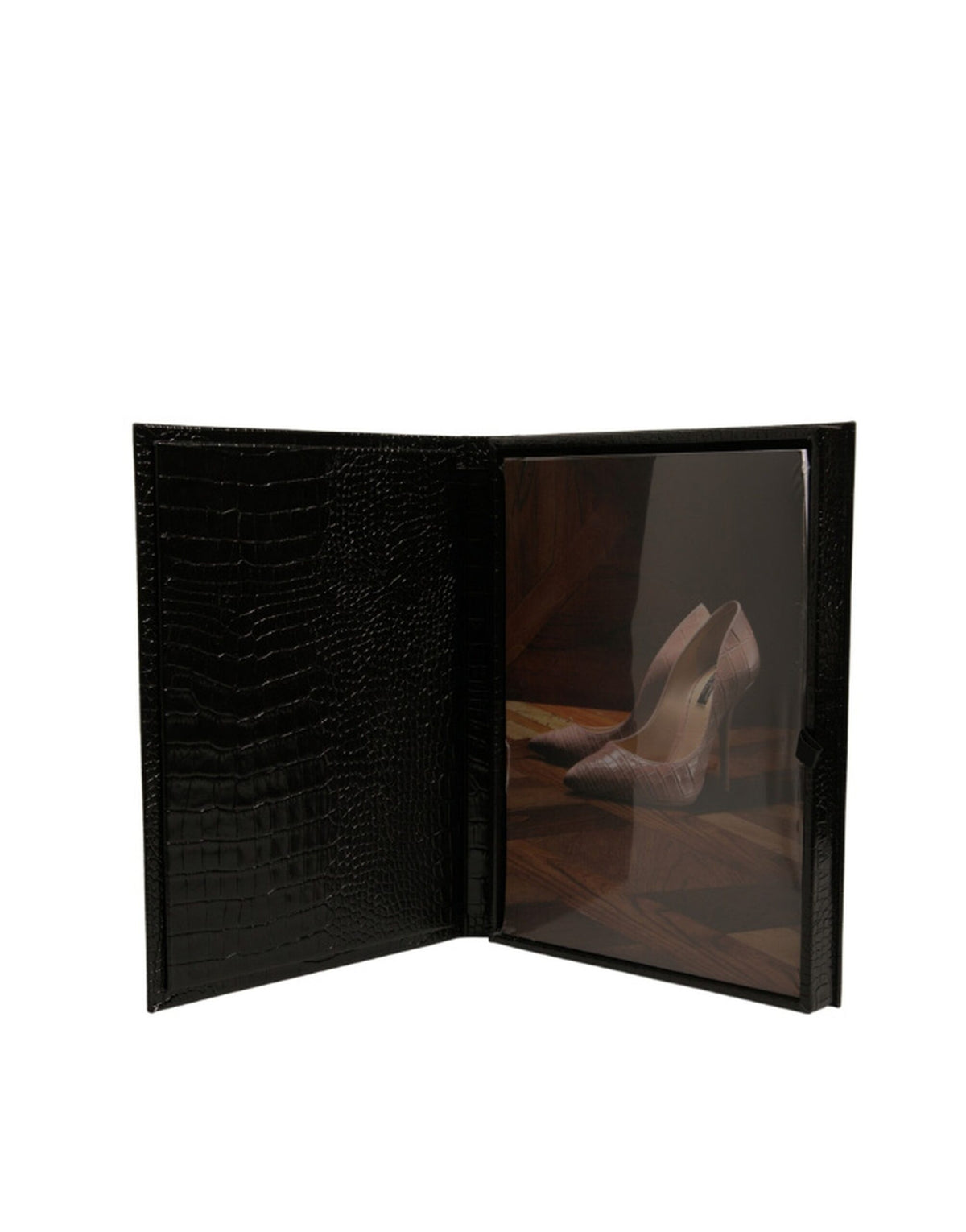 Porte-plaque élégant en cuir noir avec logo Dolce &amp; Gabbana