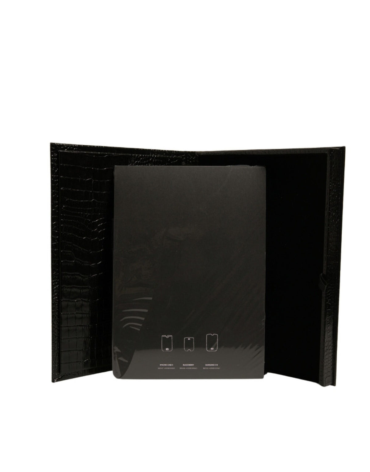 Porte-plaque élégant en cuir noir avec logo Dolce &amp; Gabbana