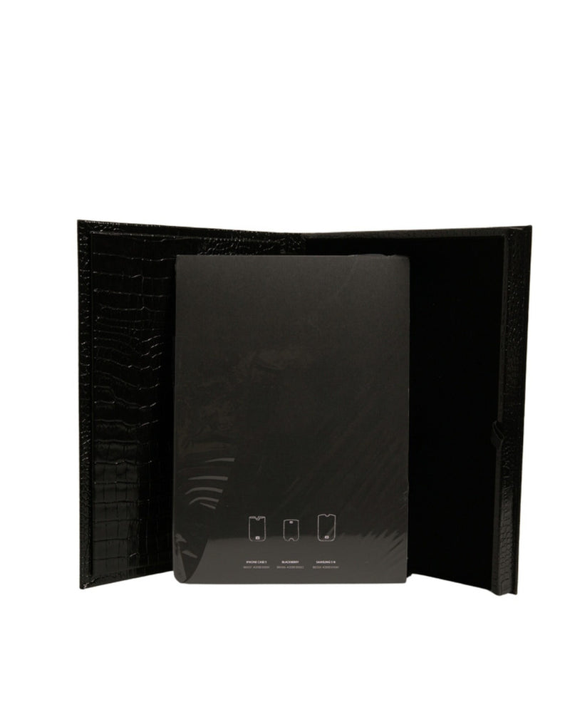 Porte-plaque élégant en cuir noir avec logo Dolce &amp; Gabbana