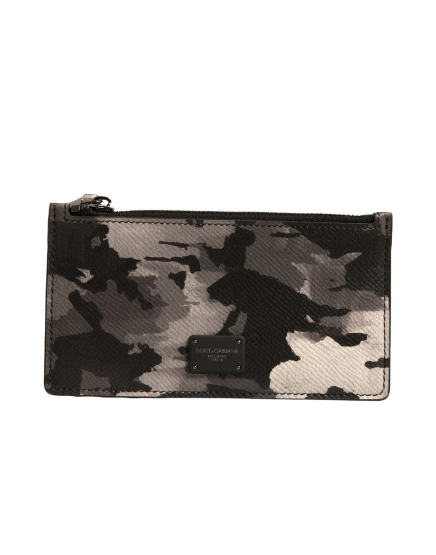 Dolce & Gabbana Multicolor Camouflage Logo Plaque Muntenportemonnee