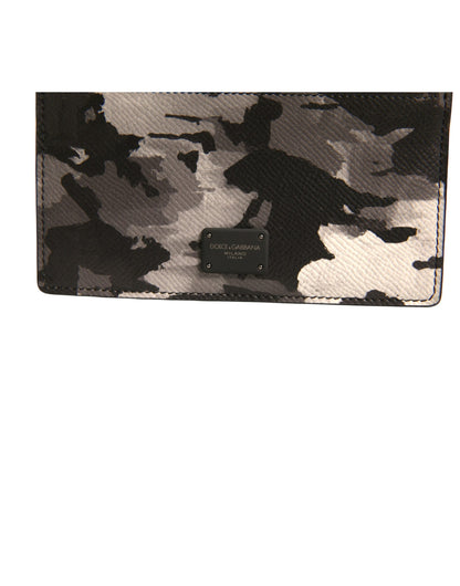 Dolce & Gabbana Multicolor Camouflage Logo Plaque Muntenportemonnee