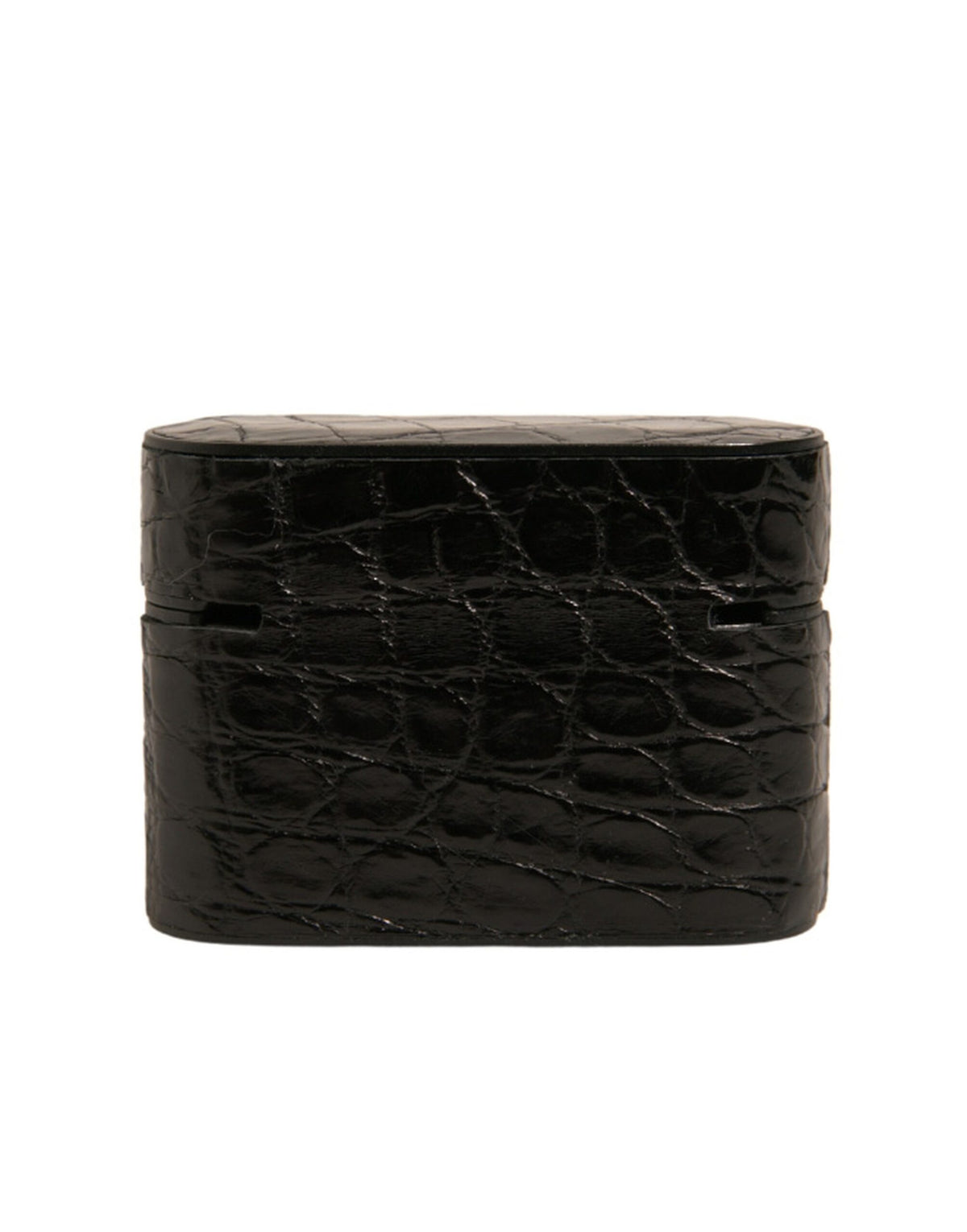 Dolce & Gabbana Black Caiman Leather Airpods Case with Logo
