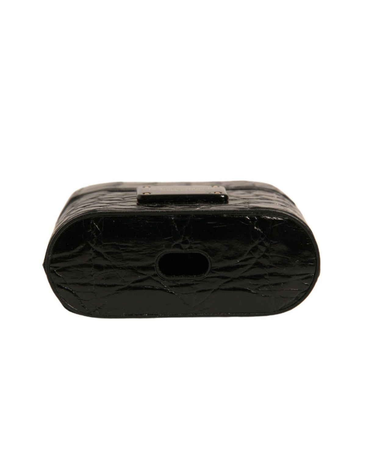 Dolce & Gabbana Black Caiman Leather Airpods Case with Logo
