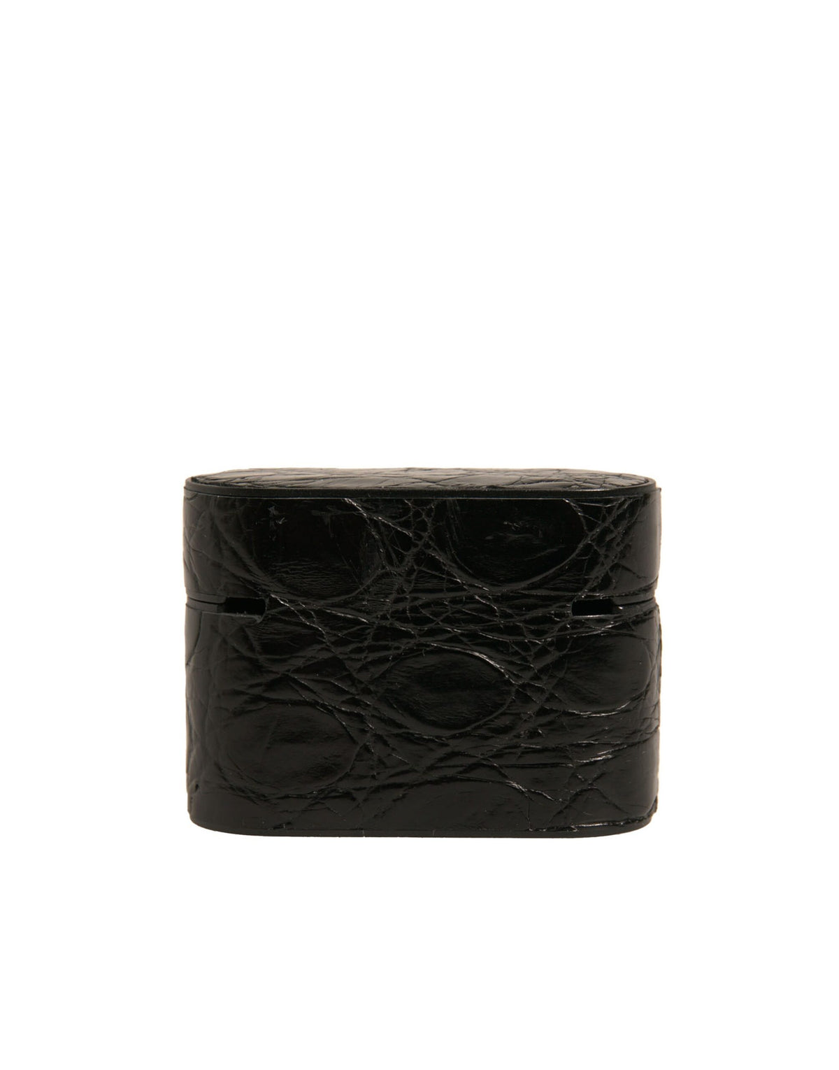 Dolce & Gabbana Black Leather Airpods Case with Metal Logo