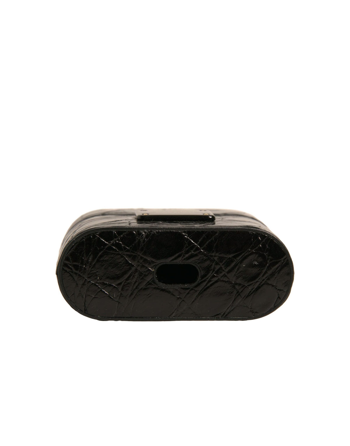 Dolce & Gabbana Black Leather Airpods Case with Metal Logo