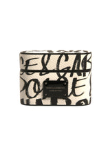 Dolce & Gabbana Black/White Leather Scribble Embossed Logo Airpods Case
