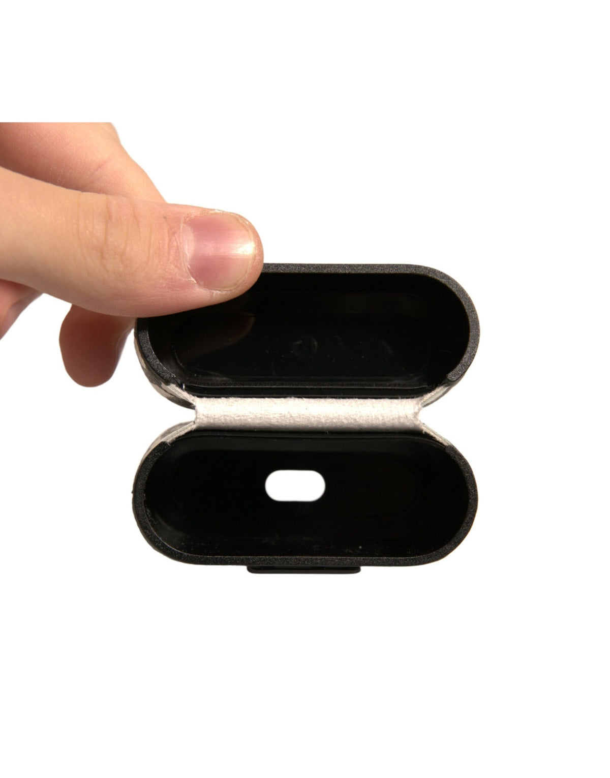 Dolce & Gabbana Black/White Leather Scribble Embossed Logo Airpods Case
