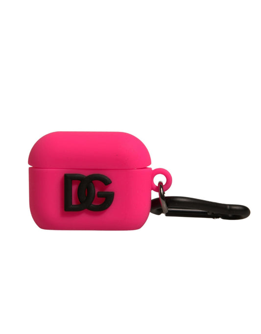 Dolce & Gabbana Étui Airpods en Silicone Rose avec Logo Embossé