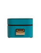 Dolce & Gabbana Green Leather Metal Logo Plaque Holder Airpods Case
