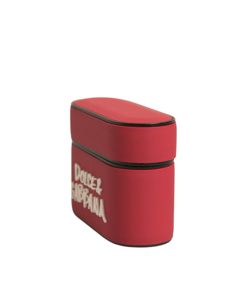 Dolce & Gabbana Red PVC Embossed Logo Airpods Case