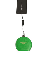 Dolce & Gabbana Porte-Miroir Rond en Cuir de Veau Vert