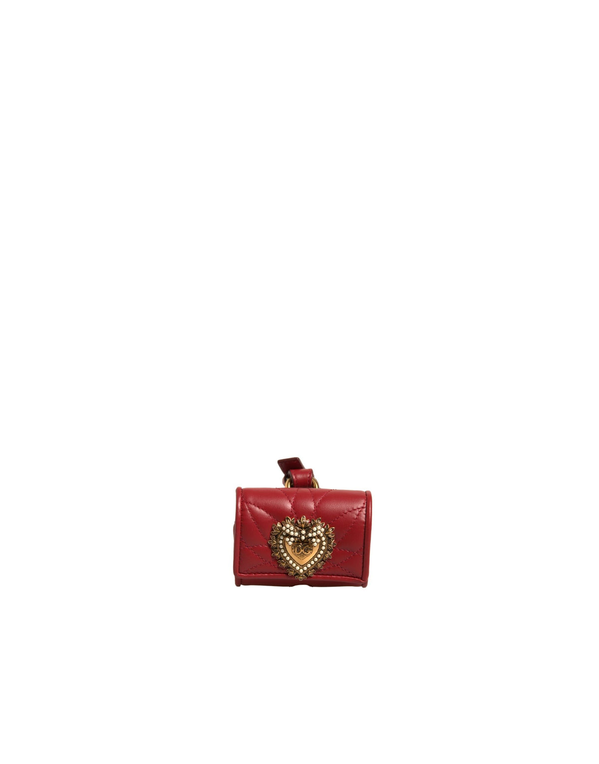 Dolce & Gabbana Red Leather Devotion Heart Strap Airpod Case