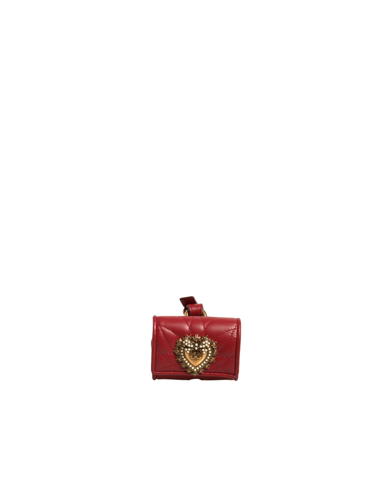 Dolce & Gabbana Red Leather Devotion Heart Strap Airpod Case