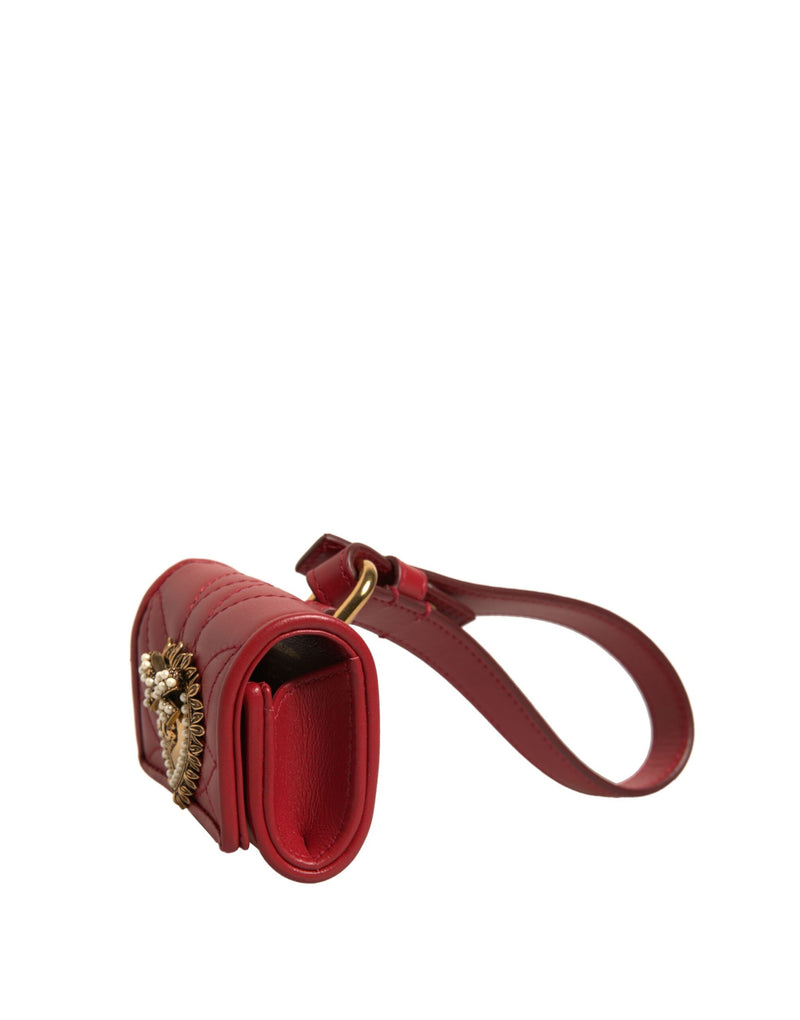 Dolce & Gabbana Red Leather Devotion Heart Strap Airpod Case