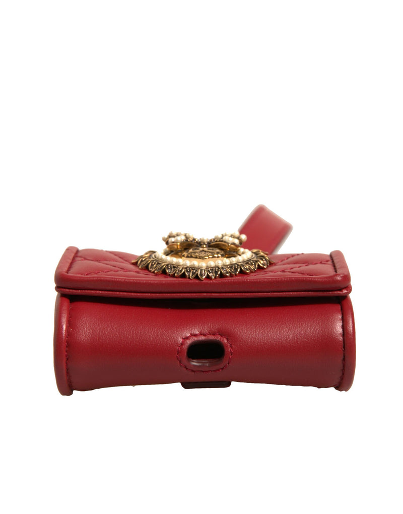 Dolce & Gabbana Red Leather Devotion Heart Strap Airpod Case
