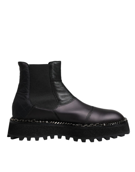 Bottines Chelsea noires en cuir, souples, de Dolce & Gabbana