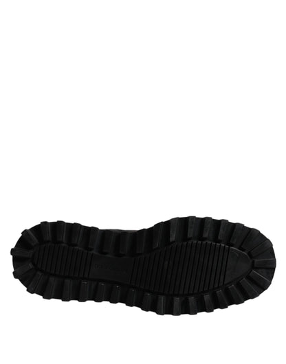 Dolce & Gabbana Zwarte Chelsea laarzen, leren instapschoenen