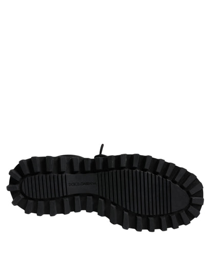 Dolce & Gabbana Zwarte Gevoerde Mid-Calf Laarzen met Veters