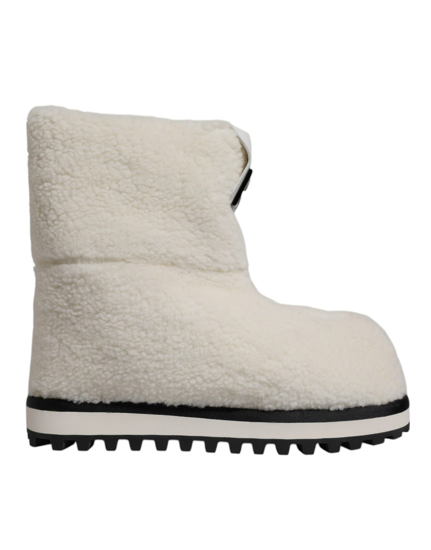 Bottines mi-mollet en daim blanc avec logo et rembourrage de Dolce & Gabbana