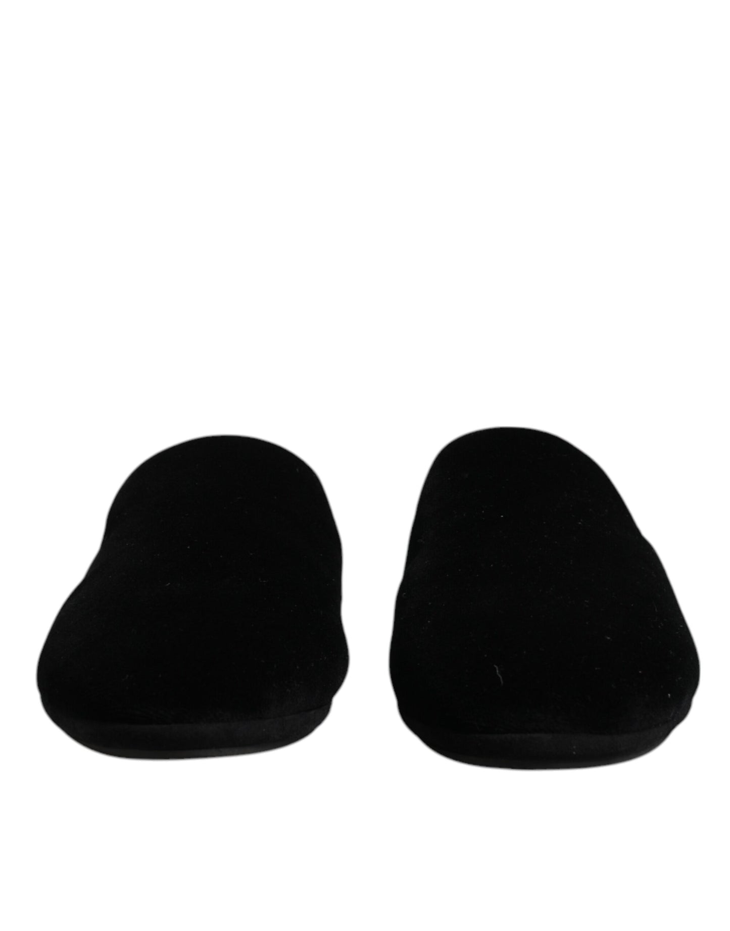 Dolce & Gabbana Chaussons plates en velours de viscose noir