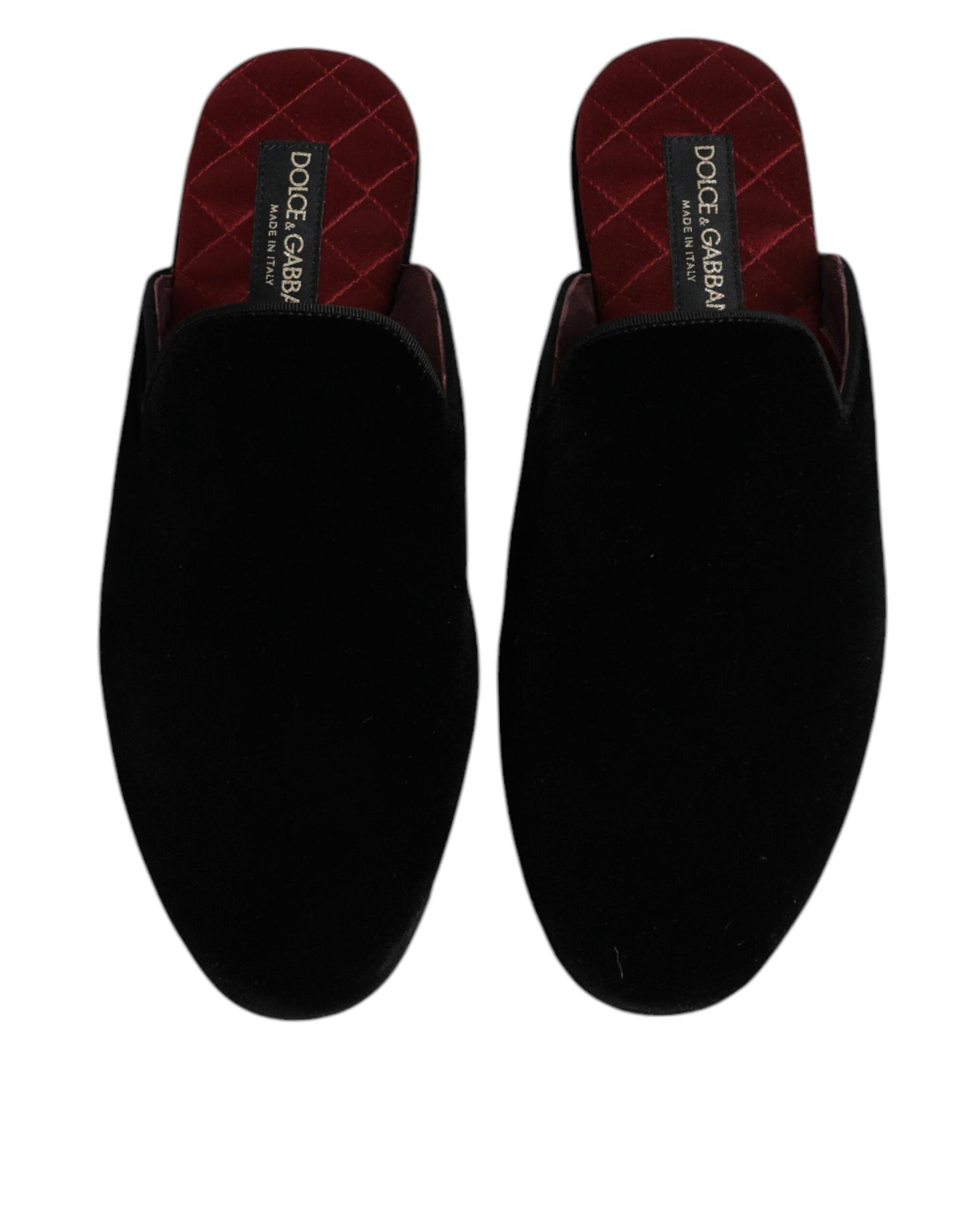 Dolce & Gabbana Chaussons plates en velours de viscose noir