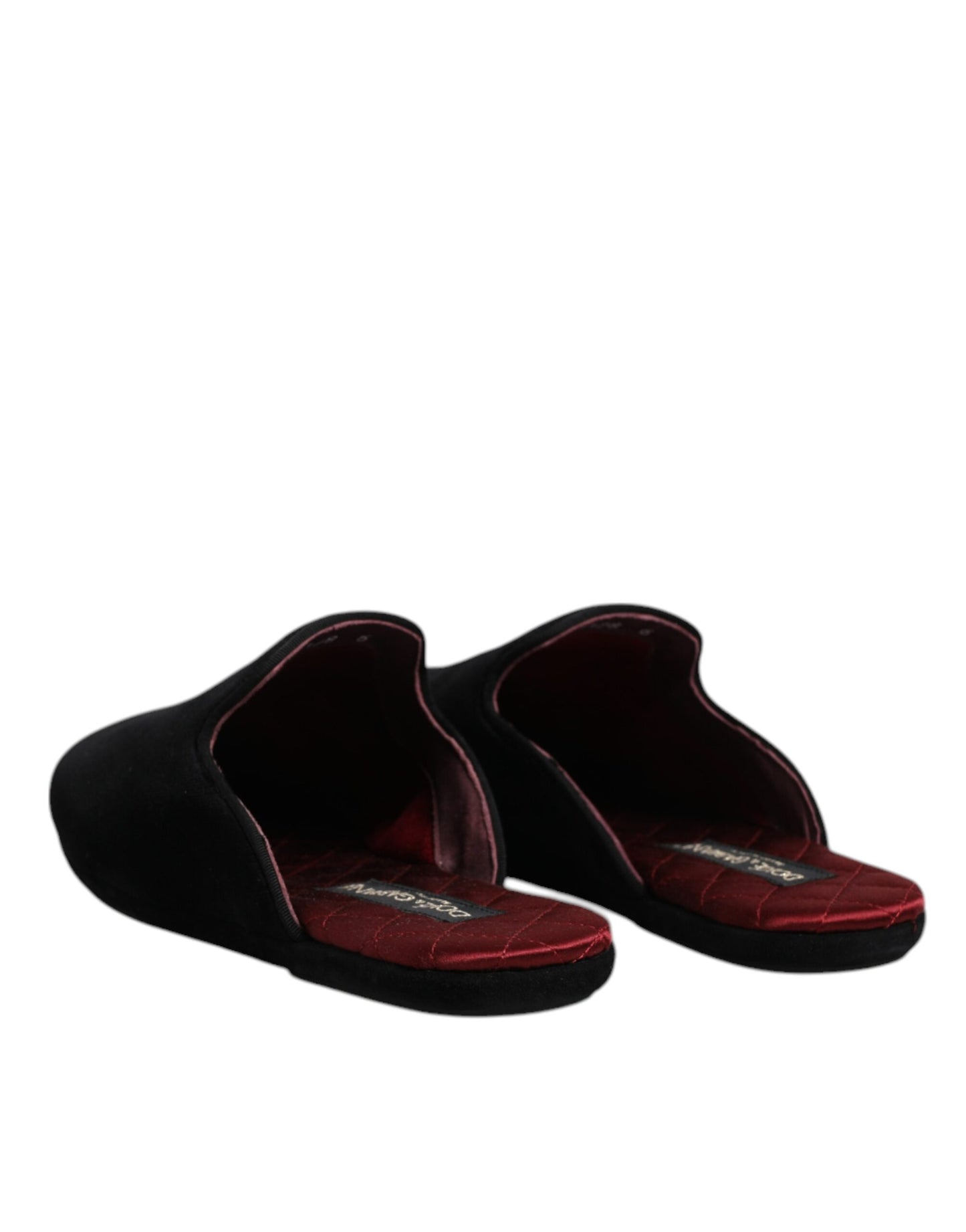 Dolce & Gabbana Chaussons plates en velours de viscose noir