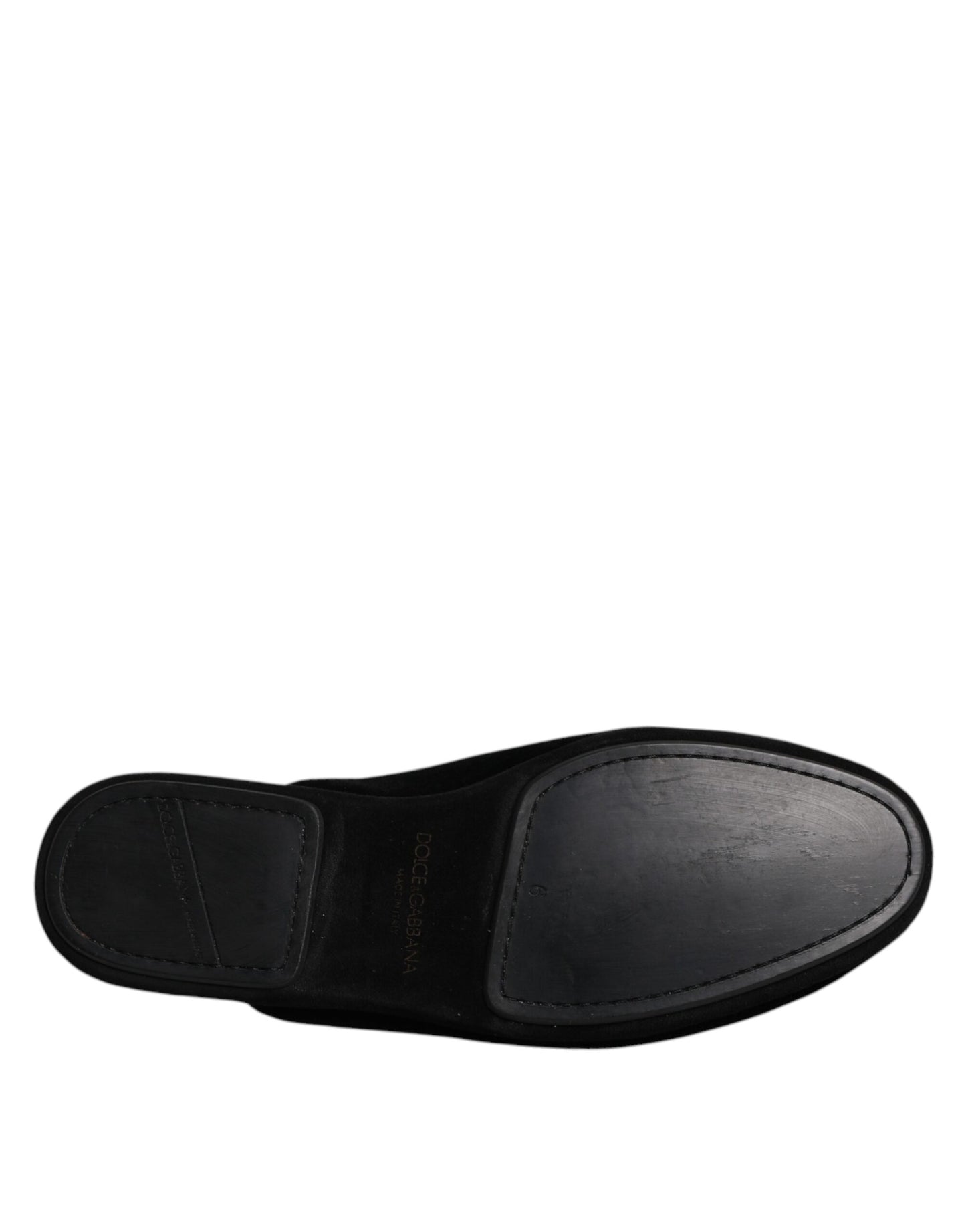 Dolce & Gabbana Chaussons plates en velours de viscose noir