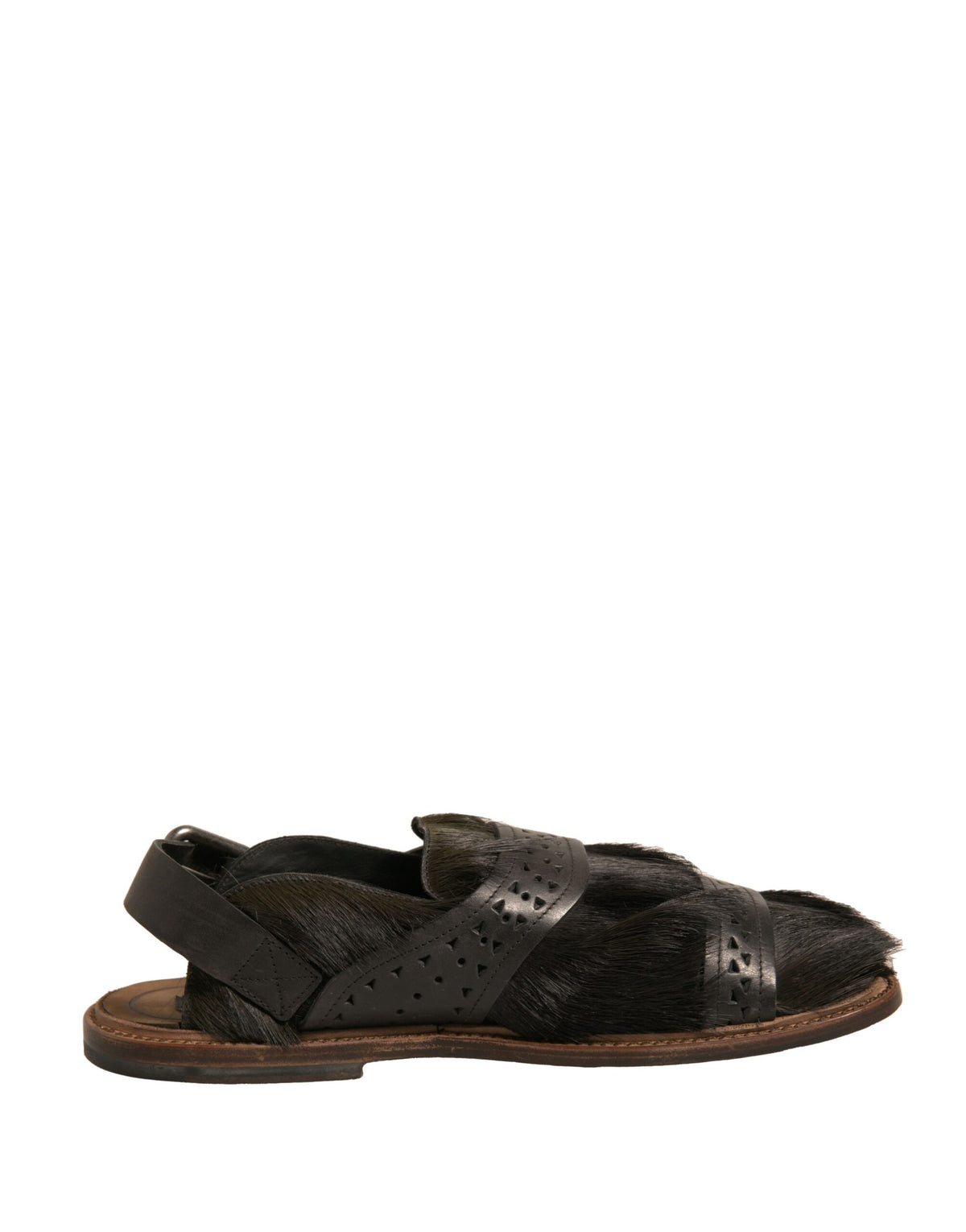 Dolce & Gabbana Green Gazelle Hair Leather Sandals for Men