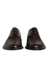 Dolce & Gabbana Brown Leather Derby Wingtip Lace Up Dress Shoes