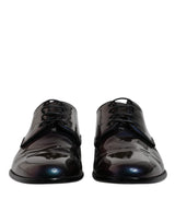 Dolce & Gabbana Multicolor Peacock Patent Leather Derby Dress Shoes