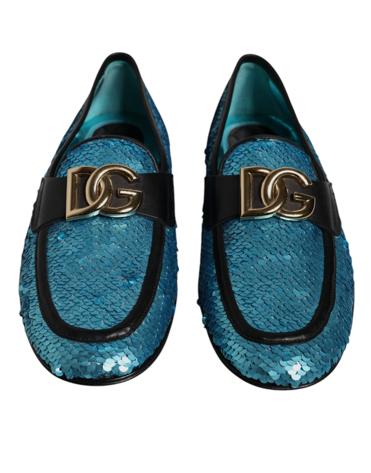 Dolce & Gabbana Blue Sequined Loafers - Élégance et Sophistication