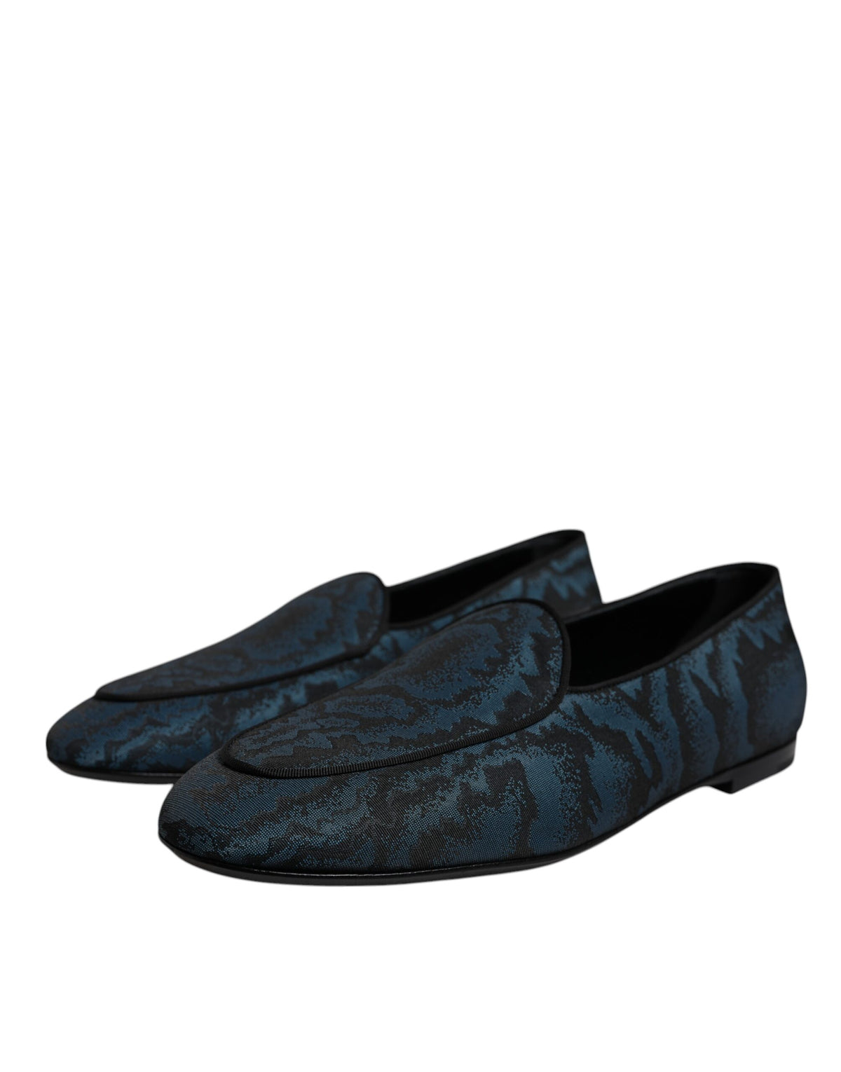 Dolce & Gabbana Blue Black Loafers for Men - Elegant Dress Shoes
