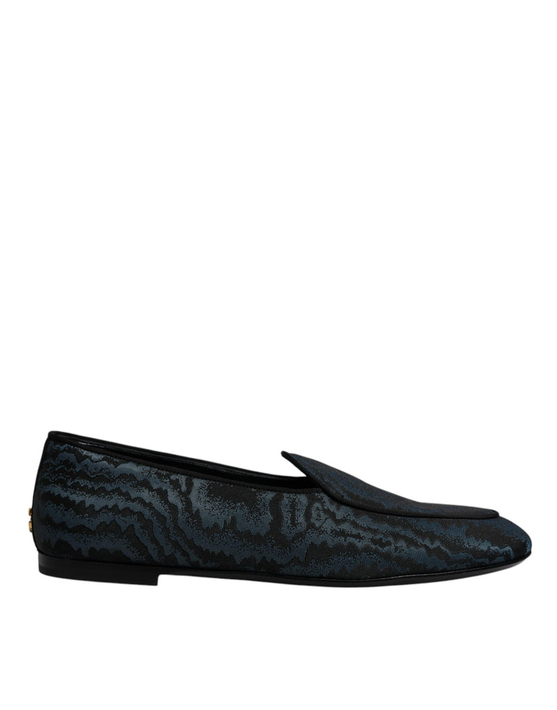 Dolce & Gabbana Blue Black Loafers for Men - Elegant Dress Shoes