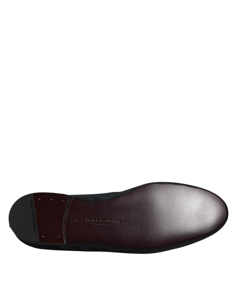 Dolce & Gabbana Blue Black Loafers for Men - Elegant Dress Shoes