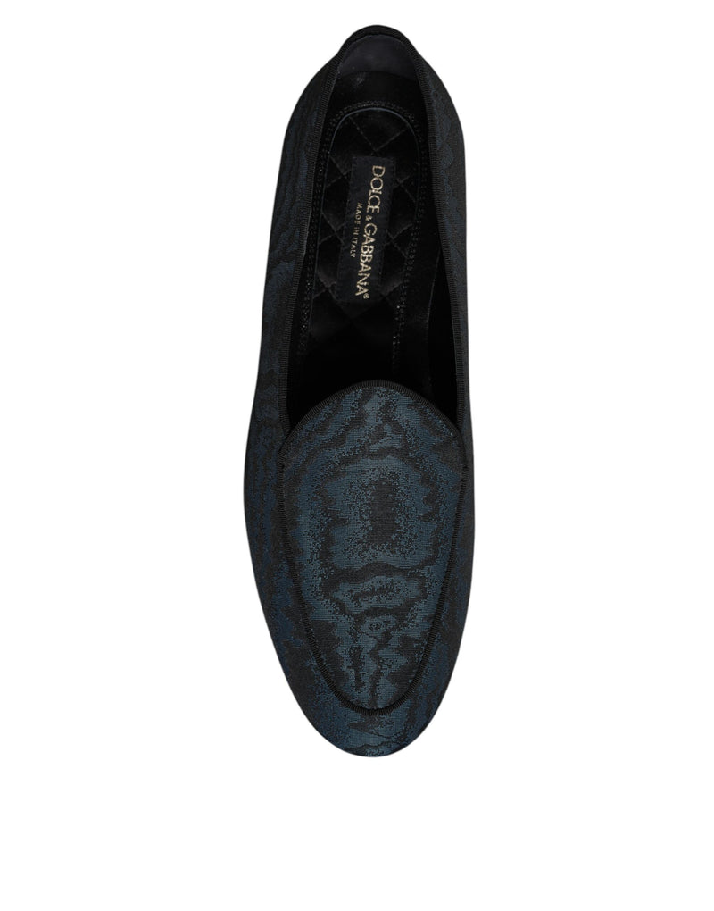 Dolce & Gabbana Blue Black Loafers for Men - Elegant Dress Shoes