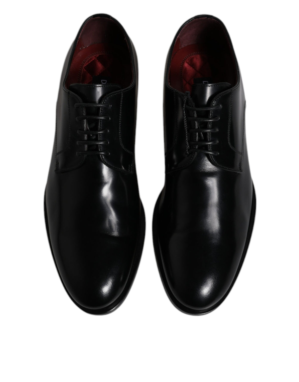 Dolce & Gabbana Black Calfskin Leather Derby Lace Up Shoes
