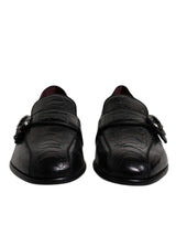 Dolce & Gabbana Black Exotic Leather DG Logo Loafers