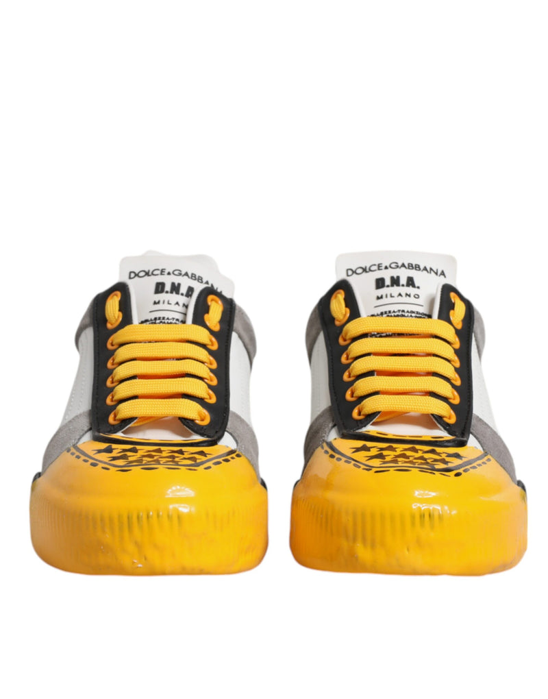 Dolce & Gabbana Multicolor Leather DNA Low Top Sneakers