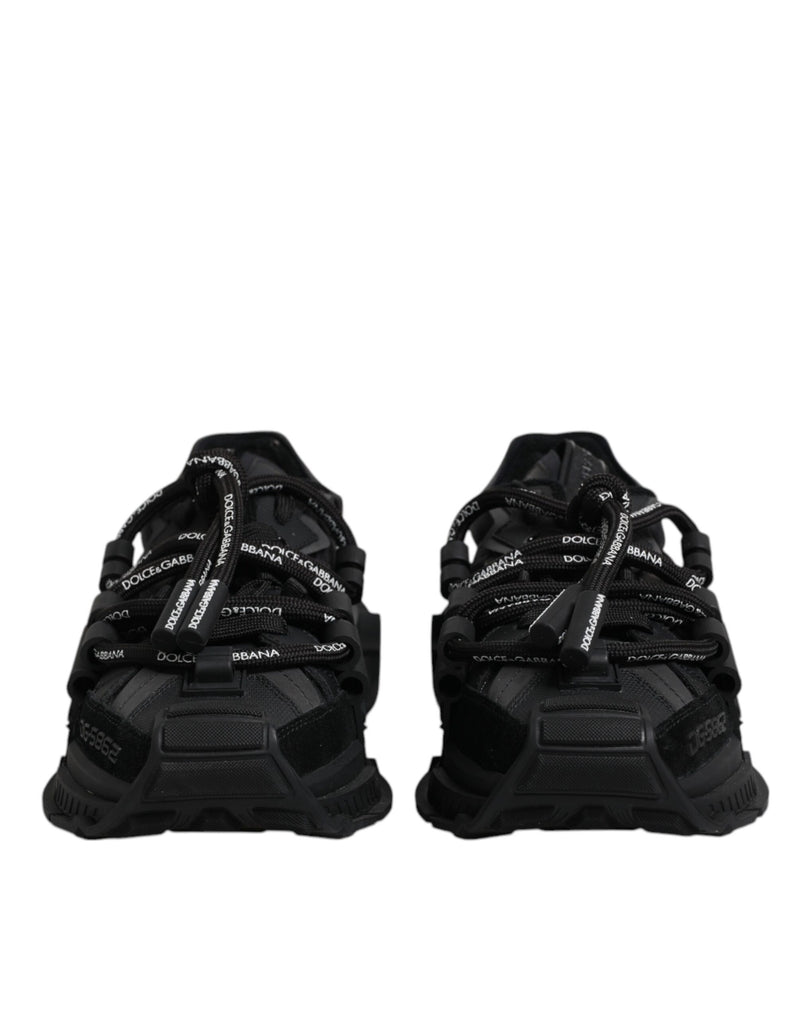 Dolce & Gabbana Black Low Top Space Lace Up Sneakers