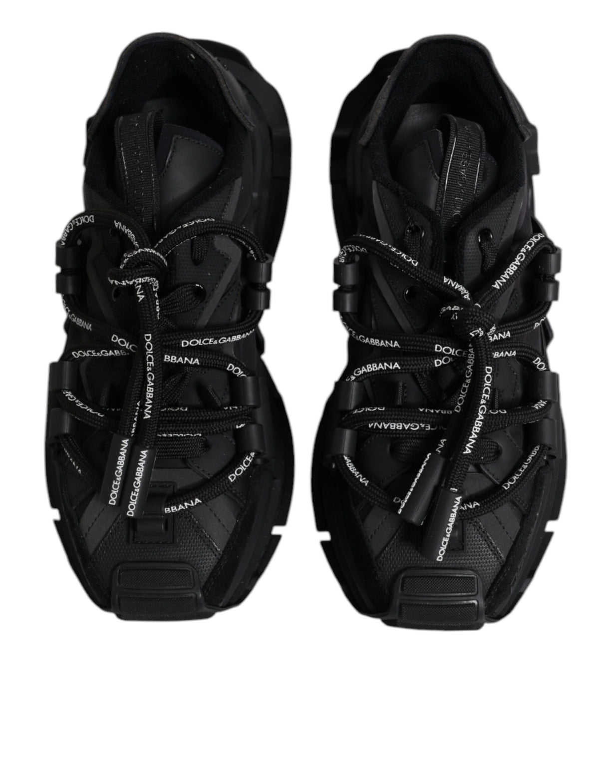 Dolce & Gabbana Black Low Top Space Lace Up Sneakers