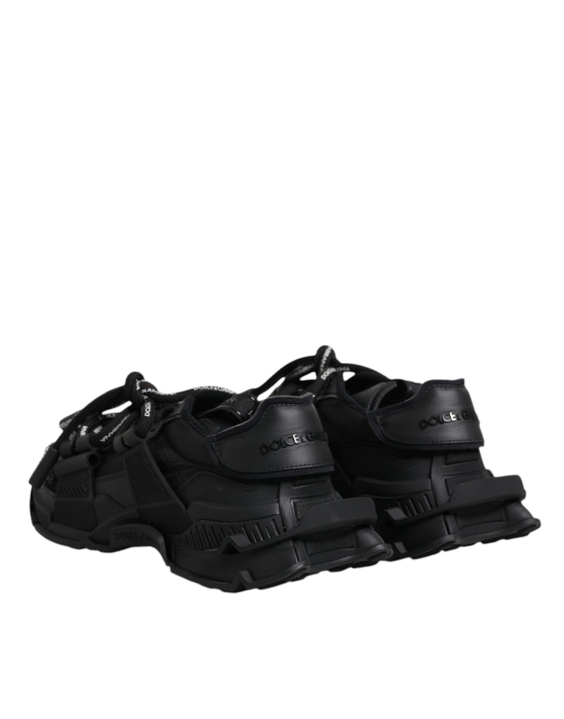 Dolce & Gabbana Black Low Top Space Lace Up Sneakers