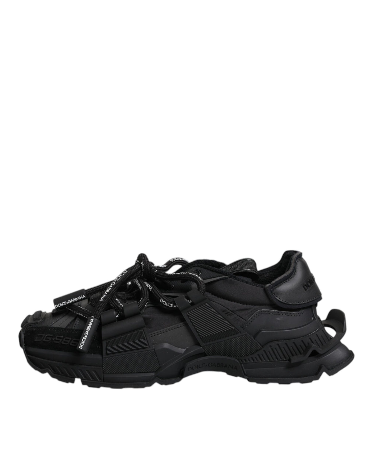 Dolce & Gabbana Black Low Top Space Lace Up Sneakers