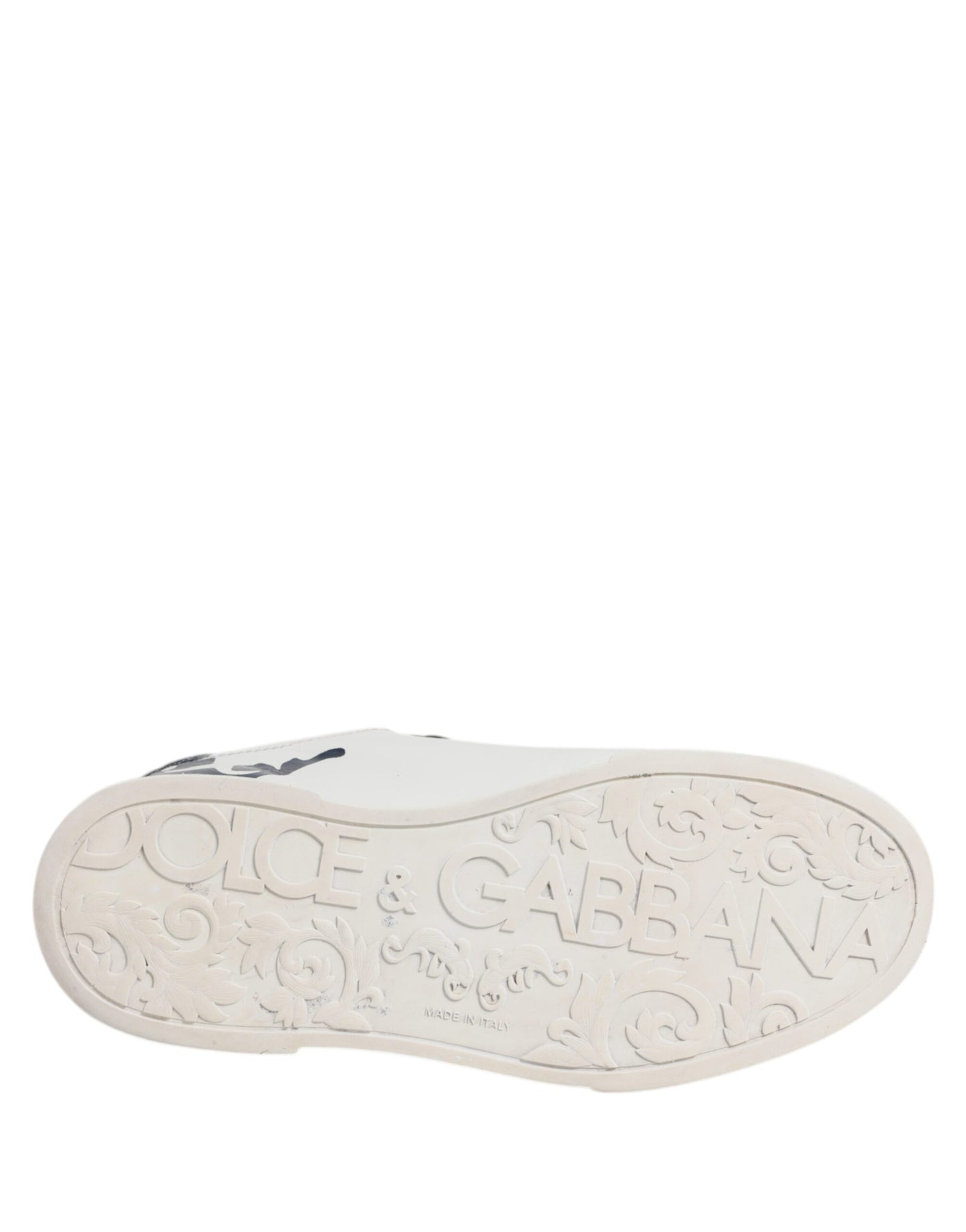 Dolce & Gabbana witte en blauwe leren Crown Milano sneakers