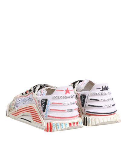 Sneakers Dolce & Gabbana en daim multicolore, modèle NS1.