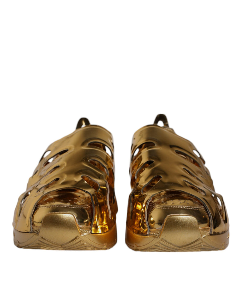 Dolce & Gabbana Gold Daymaster Leather Low Top Sneakers