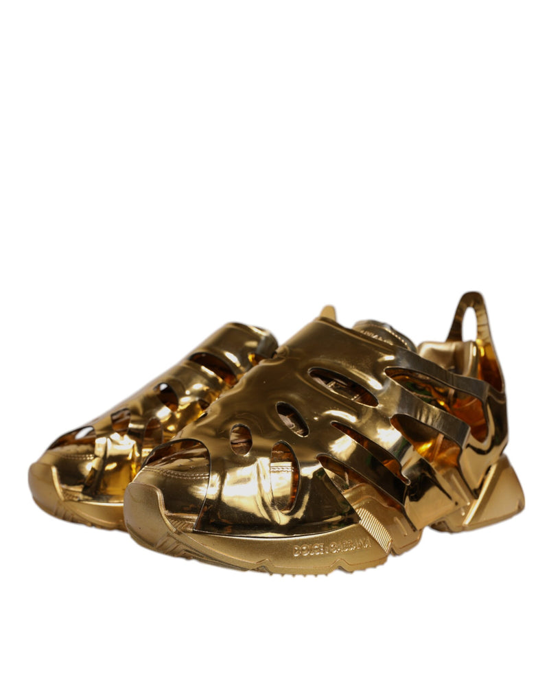 Dolce & Gabbana Gold Daymaster Leather Low Top Sneakers