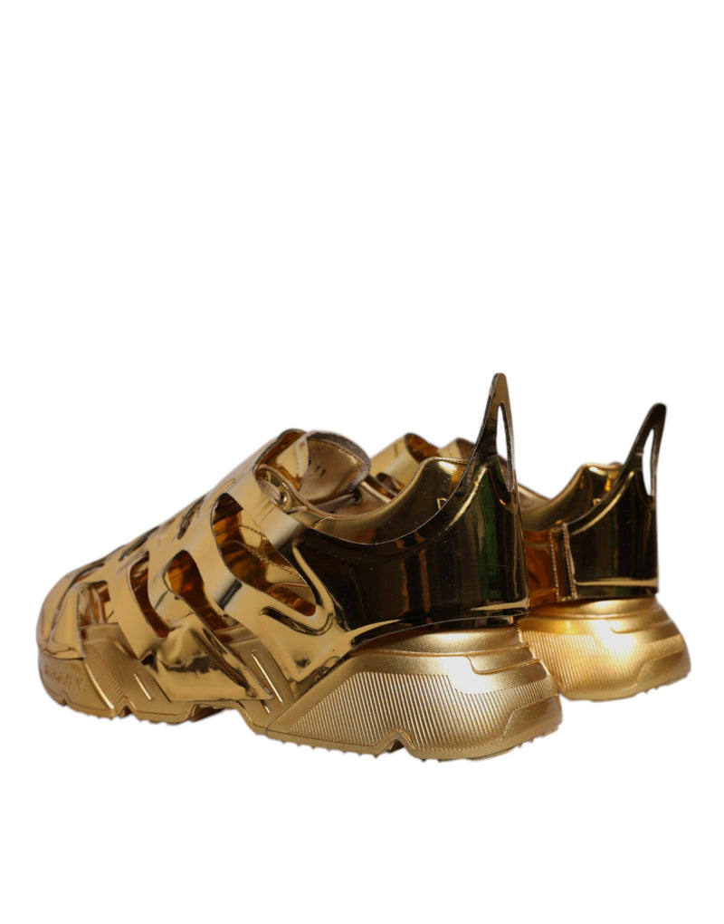 Dolce & Gabbana Gold Daymaster Leather Low Top Sneakers