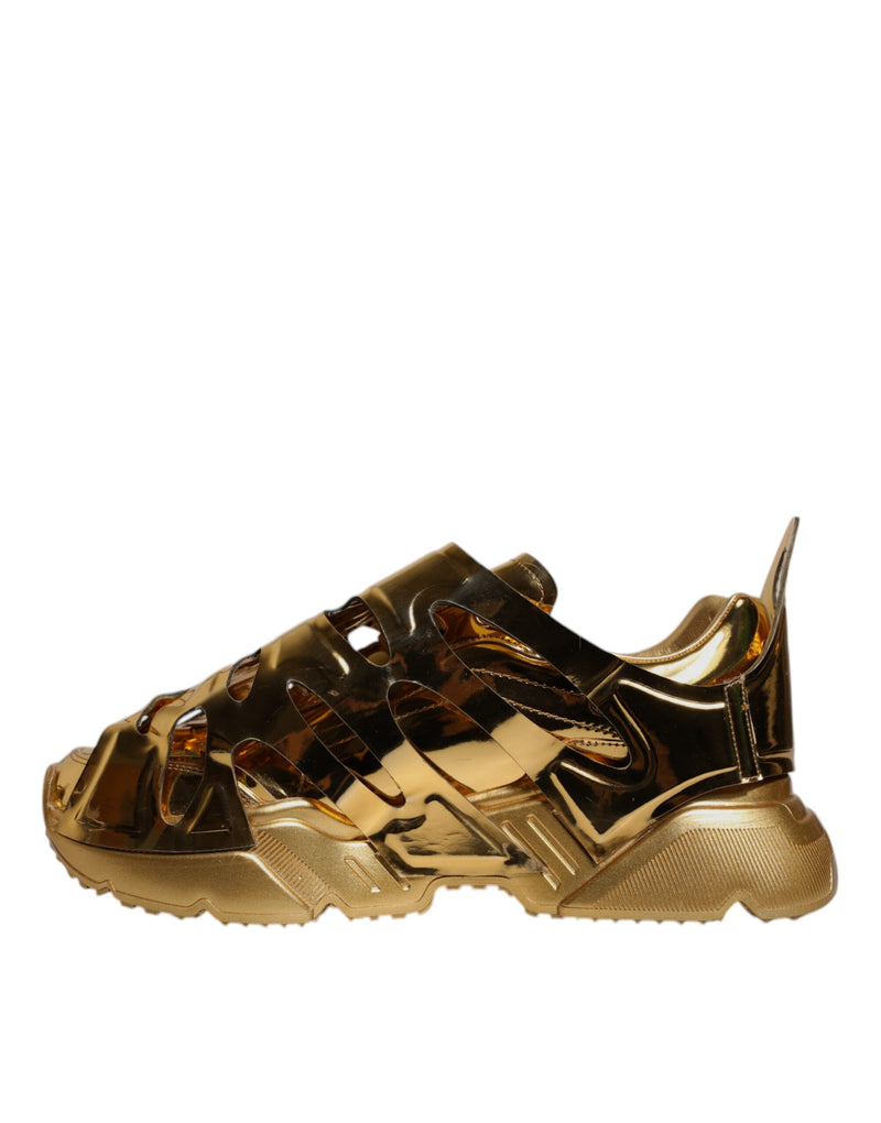 Dolce & Gabbana Gold Daymaster Leather Low Top Sneakers