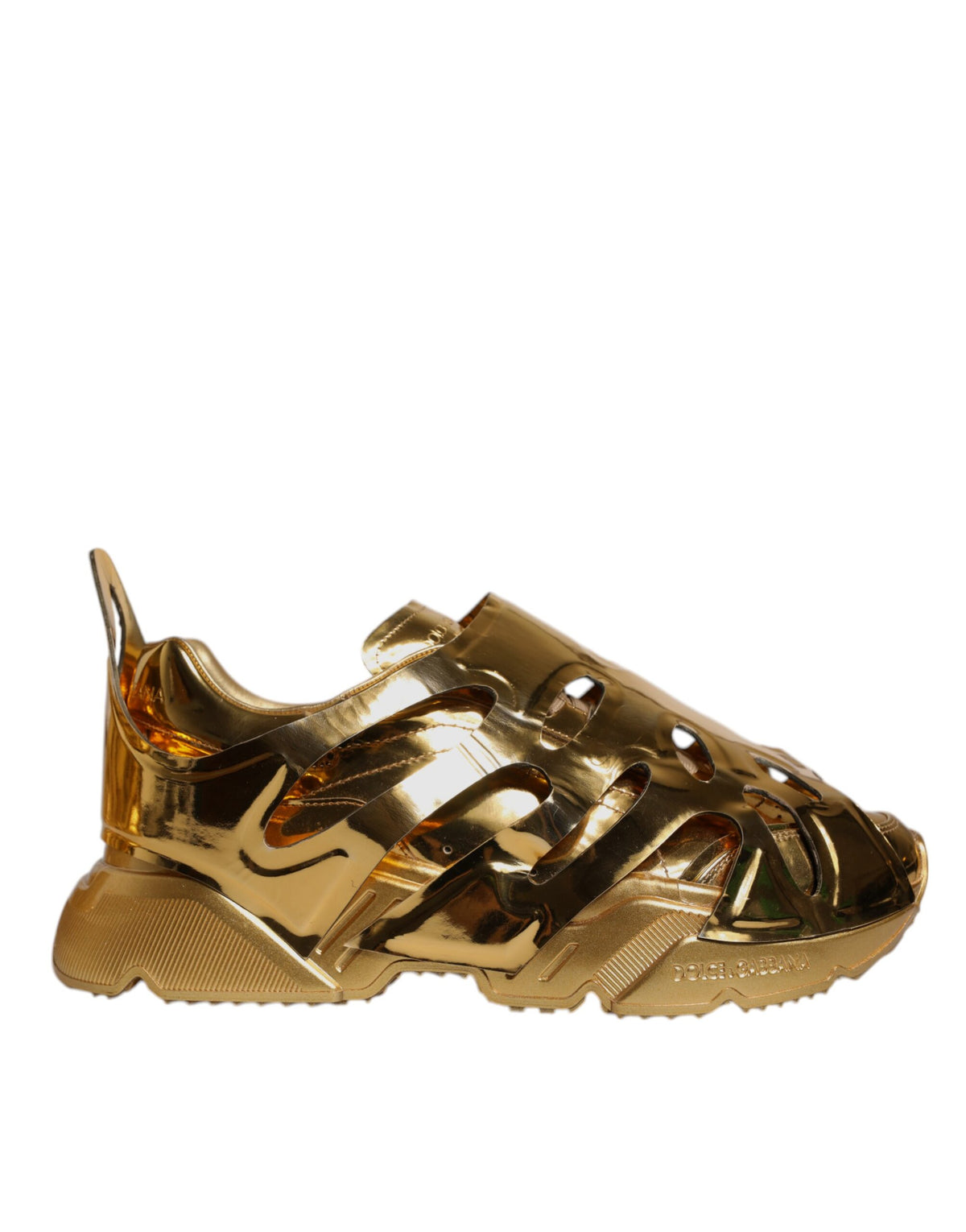 Dolce & Gabbana Gold Daymaster Leather Low Top Sneakers